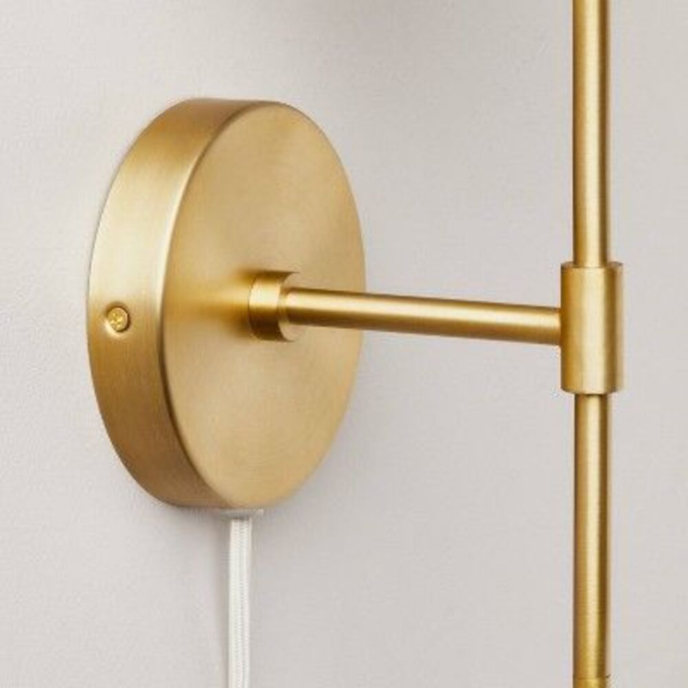 Pleated Shade Wall Sconce Brass/Oatmeal - Hearth & Brass - Picture 3 of 4
